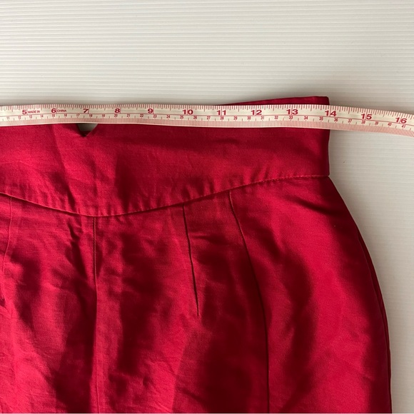 Alannah Hill Raven Nights Skirt Red Pencil High Waist Wool Silk Office Size 10 - Picture 12 of 13